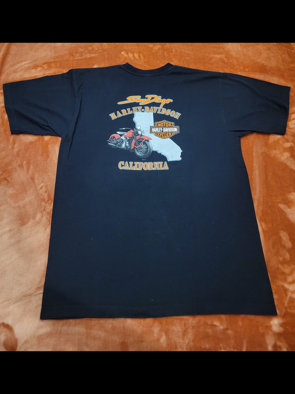 Harley-Davidson San Diego California Black T-Shirt with Motorcycle Graphic